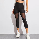 Women Leggings Gothic Insert Mesh Design