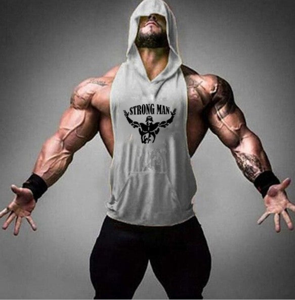 Fitness Vest Male Muscular Hooded Clothes