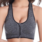 Sexy Women Front Zipper Sports Bra Fitness Wear