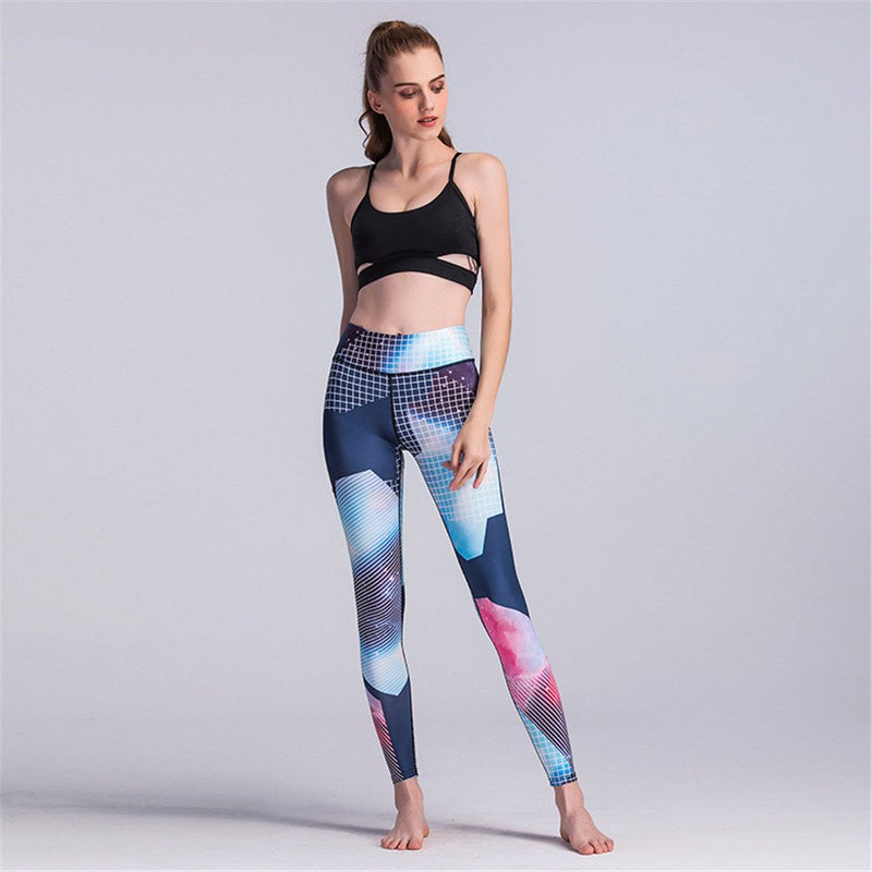 Sport Trousers Sport Leggings Women Elastic Printed