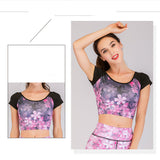 Short Sleeve Top Sports Fitness Pants Printed Yoga Suit